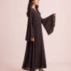 elrare black ditsy floral kaftan side view
