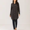 elrare black floral shirt tunic front view