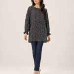 elrare black geometric print tunic front view