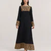 elrare black gold embroidered event maxi dress front view