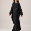 elrare black gold kintsugi maxi dress front pose