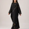 elrare black gold kintsugi maxi dress front pose