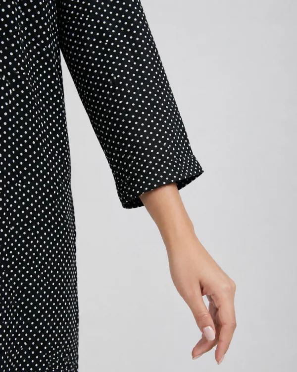elrare black polka dot shirt tunic sleeve detail