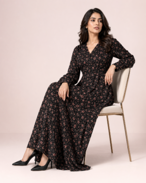 Black Rose Ditsy Maxi