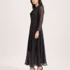 elrare black scatter floral maxi dress front pose