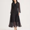 elrare black scatter floral maxi dress front view