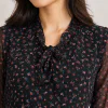 elrare black scatter floral maxi dress neckline detail