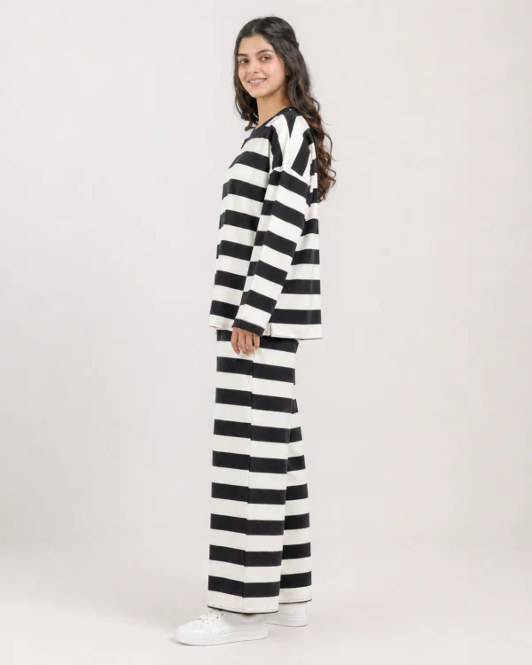 elrare black white stripe lounge side view