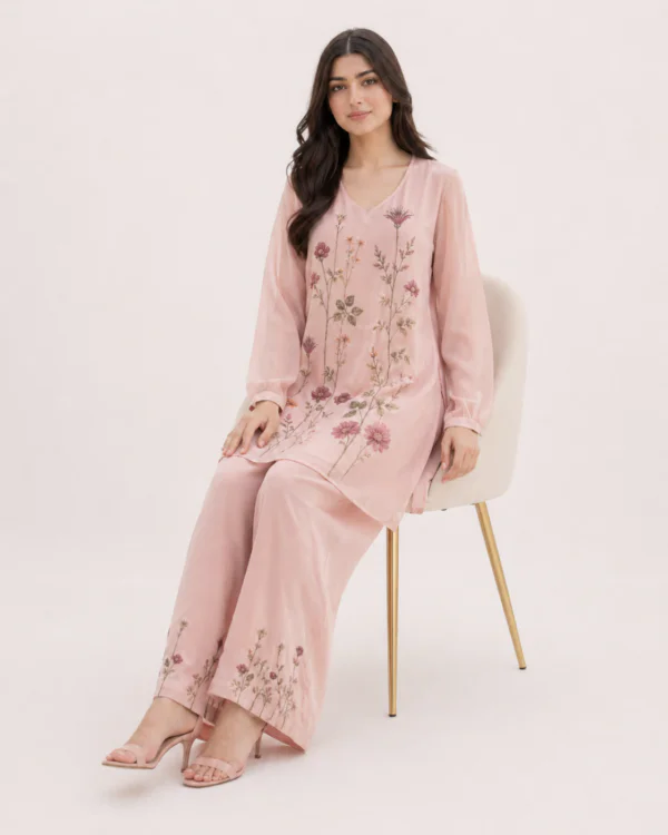elrare blush floral embroidered coords seated