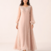 elrare blush pearl sequin maxi dress front view