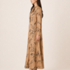 elrare camel botanical tie maxi dress side view
