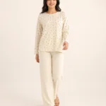 elrare cream star print lounge set front view