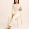 elrare cream star print lounge set seated