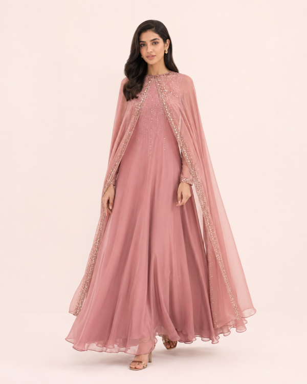 Dusty Rose Cape Maxi