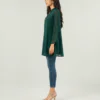 elrare emerald green bell sleeve tunic side view