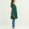 elrare forest green bell sleeve top side view