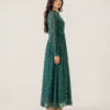 elrare green ditsy floral maxi dress side view
