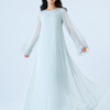 elrare ice blue pearl bell maxi dress flared