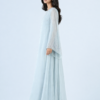 elrare ice blue pearl bell maxi dress side view