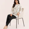 elrare ivory abstract swirl top seated