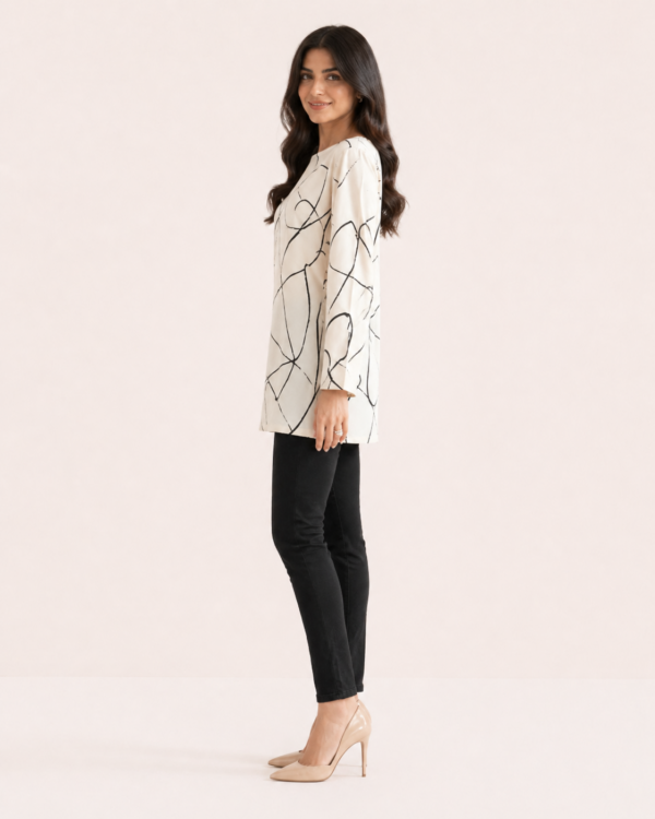 elrare ivory abstract swirl top side view
