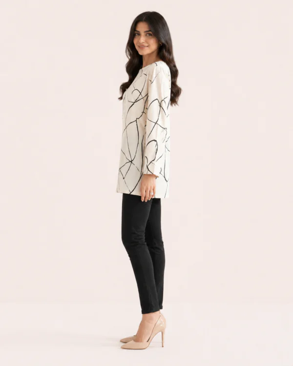 elrare ivory abstract swirl top side view