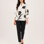 elrare ivory black tulip coords front view