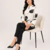 elrare ivory black tulip coords seated