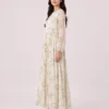 elrare ivory botanical floral maxi dress side view