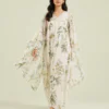 elrare ivory botanical kaftan front view