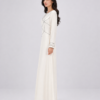elrare ivory geometric line maxi dress side view