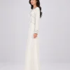 elrare ivory geometric line maxi dress side view