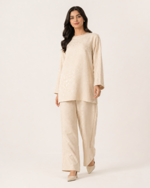elrare ivory jacquard coords front view