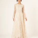 elrare ivory sheer embroidered maxi dress front view