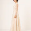 elrare ivory sheer embroidered maxi dress side view