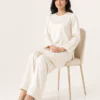 elrare ivory wide leg coords seated