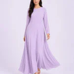 elrare lilac flared maxi dress front view