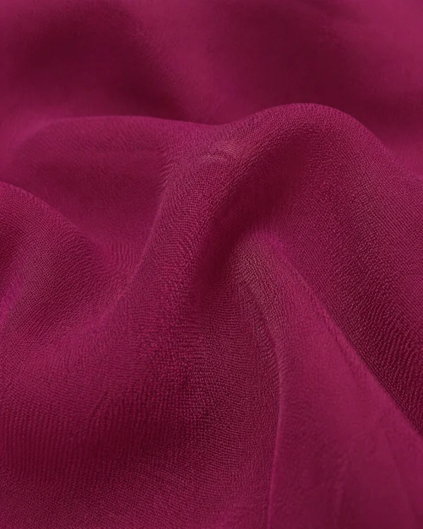elrare magenta ruffle sleeve maxi dress fabric closeup