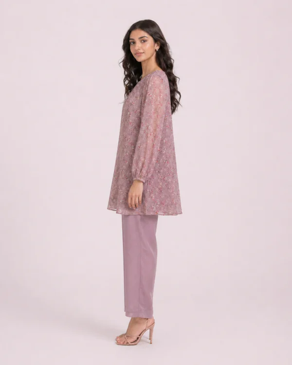 elrare mauve balloon sleeve coords side view