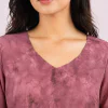 elrare mauve watercolor floral maxi dress seated