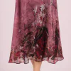 elrare mauve watercolor floral maxi dress sleeve detail