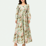 elrare mint garden floral maxi dress front view
