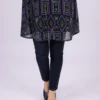 elrare navy aztec print tunic fabric closeup