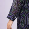 elrare navy aztec print tunic seated
