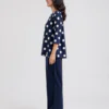 elrare navy polka dot lounge set side view