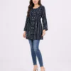elrare navy stripe tunic top front view