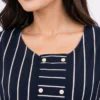 elrare navy stripe tunic top seated