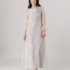 elrare pearl sequin organza maxi dress front view