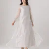 elrare pearl sequin organza maxi dress walking view