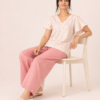 elrare pink floral flutter lounge set seated